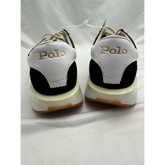 Polo Ralph Lauren Size 14M Train 89 Suede Sneaker Black/White/Gold Pony NWOB main image 8